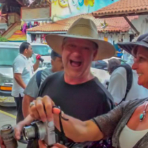 Couple enjoying themselves, tourists laughing, Puerto Vallarta Walking Tours!