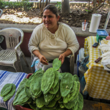 vendor, cactus pads, cleaning, Puerto Vallarta Walking Tours